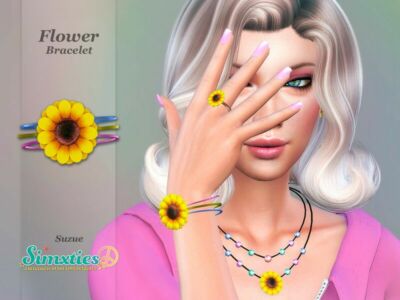 “ / Female Bracelets / Simxties Flower Bracelet” Sims 4 CC