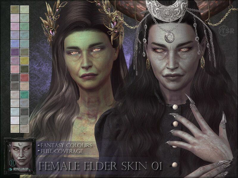 Female Elder Skin 01 – Fantasy Version For / Skintones By Remussirion ...