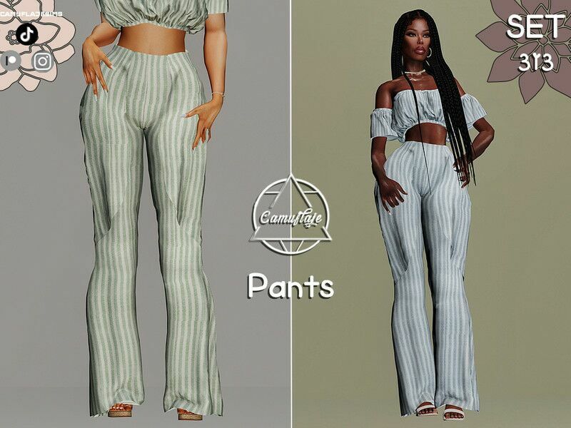 / Female Teenadultelder Everyday Pants SET 313 Sims 4 CC