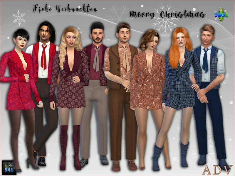 Festive Outfits For Couples Sims 4 CC