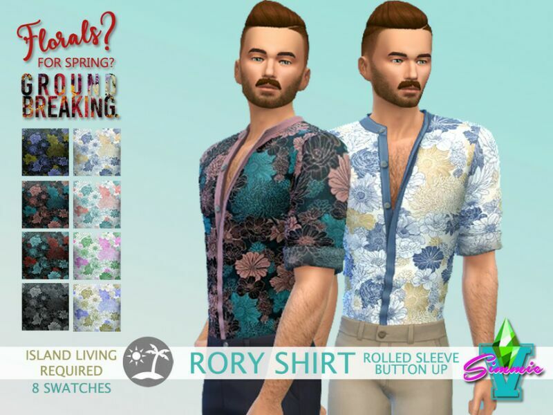 Ffsg Rory Button UP Shirt By Simmiev Sims 4 CC