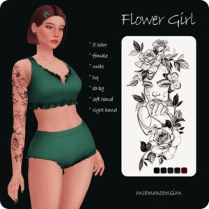 Fiower Girl Tattoo By Moonmoonsim Sims 4 CC