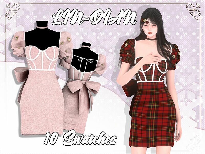 Fishbone Sheath Dress Sims 4 CC