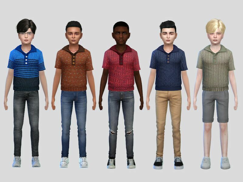 Fisherman Polo Shirt Boys By Mclaynesims Sims 4 CC