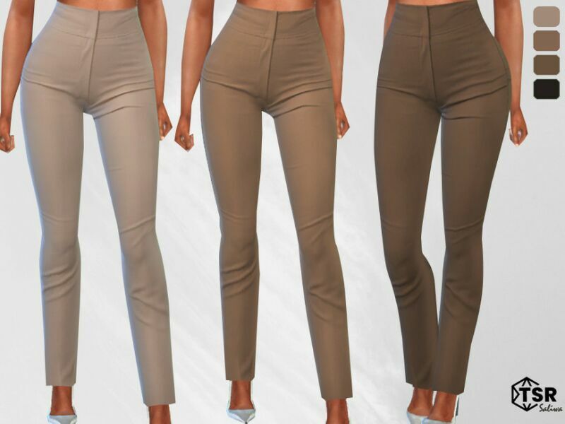 FIT Mesh High Waisted Trouser Pants By Saliwa Sims 4 CC