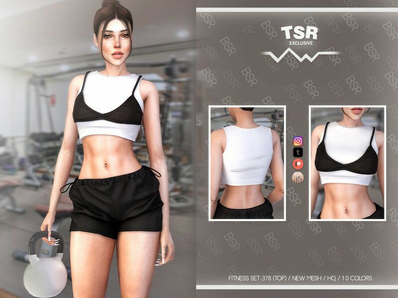 Fitness SET-378 (TOP) BD1037 By Busra-Tr Sims 4 CC