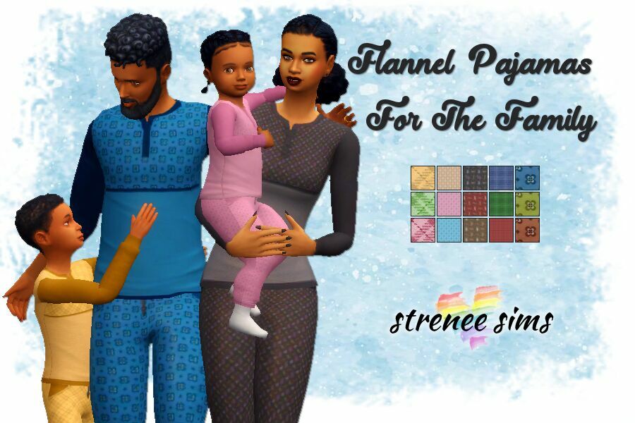 Flannel Pajamas For The Family Sims 4 CC