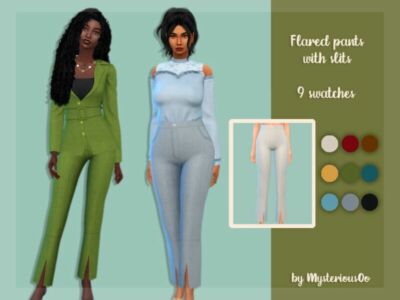 Flared Pants With Slits By Mysteriousoo Sims 4 CC