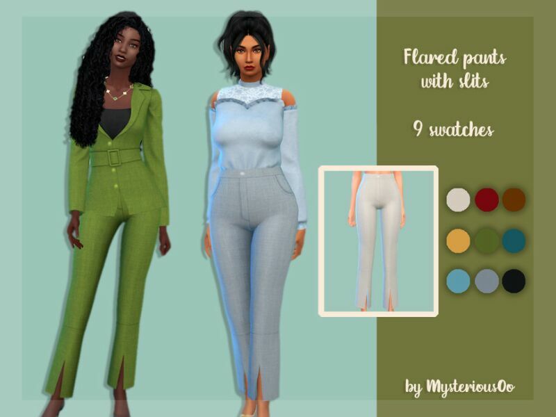 Flared Pants With Slits By Mysteriousoo Sims 4 CC