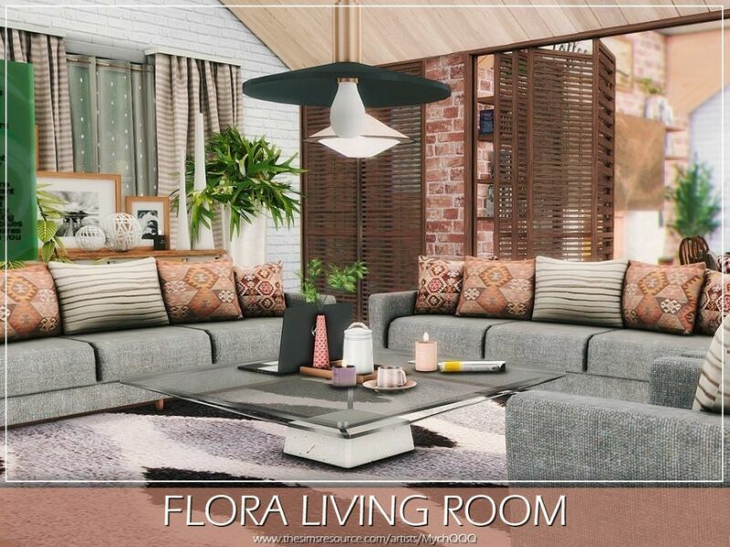 Flora Living Room By Mychqqq Sims 4 CC