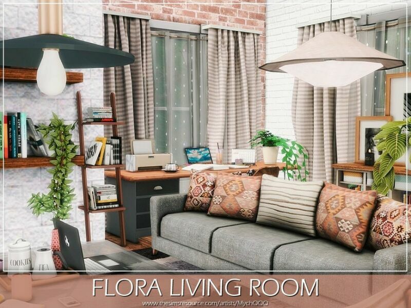 sims 4 cc flora living room by mychqqq 3