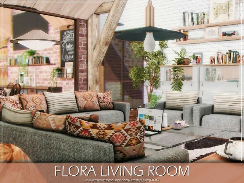 sims 4 cc flora living room by mychqqq 5