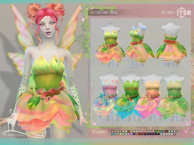 Flos Fairy Dress By Dansimsfantasy Sims 4 CC