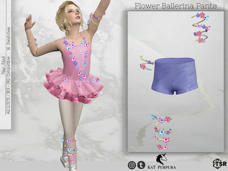 Flower Ballerina Pants By Katpurpura Sims 4 CC