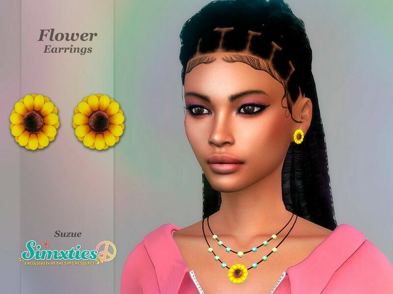 / Flower Earrings Sims 4 CC