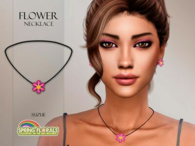 Flower Necklace By Suzue Sims 4 CC