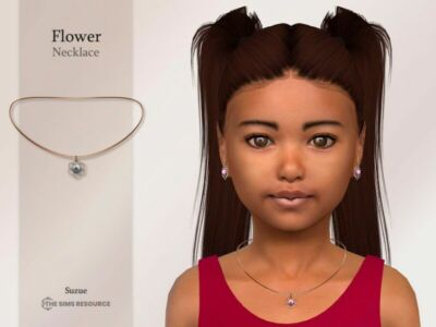 Flower Necklace Child By Suzue Sims 4 CC