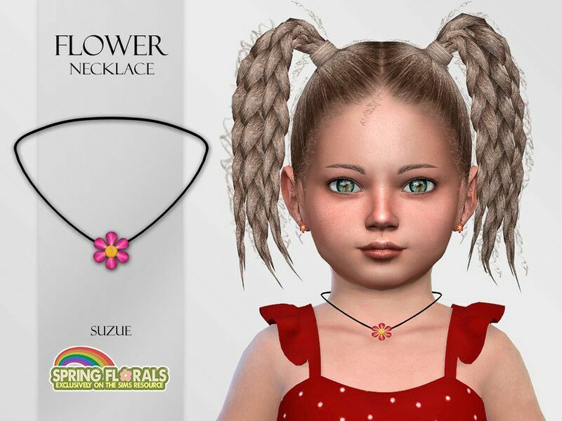 Flower Necklace Toddler By Suzue Sims 4 CC