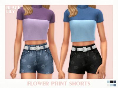 Flower Print Shorts Sims 4 CC