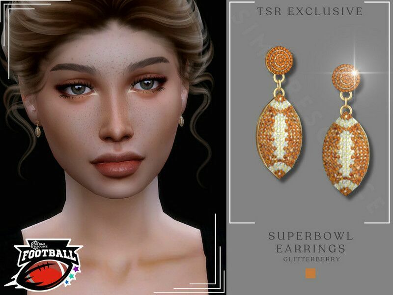 Football Earrings Sims 4 CC