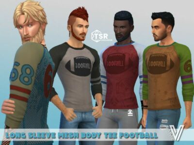 Football Long Sleeve Mesh TEE Sims 4 CC