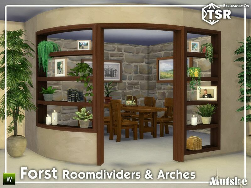 Forst Curved Bookcases And Arches Model 3 By Mutske Sims 4 CC