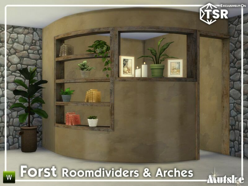 sims 4 cc forst curved bookcases and arches model 3 by mutske 2