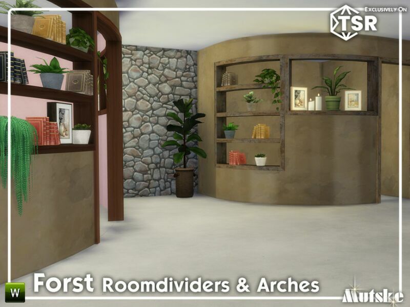 sims 4 cc forst curved bookcases and arches model 3 by mutske 3