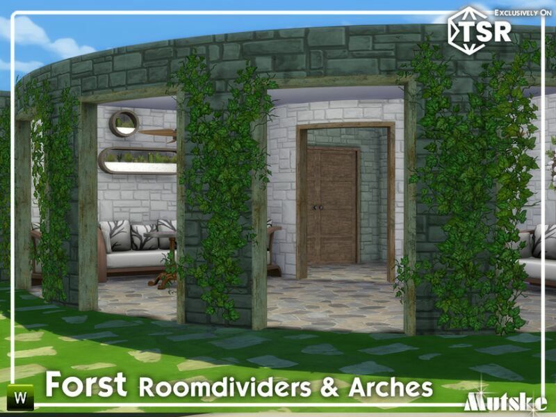 sims 4 cc forst curved bookcases and arches model 7 by mutske 2