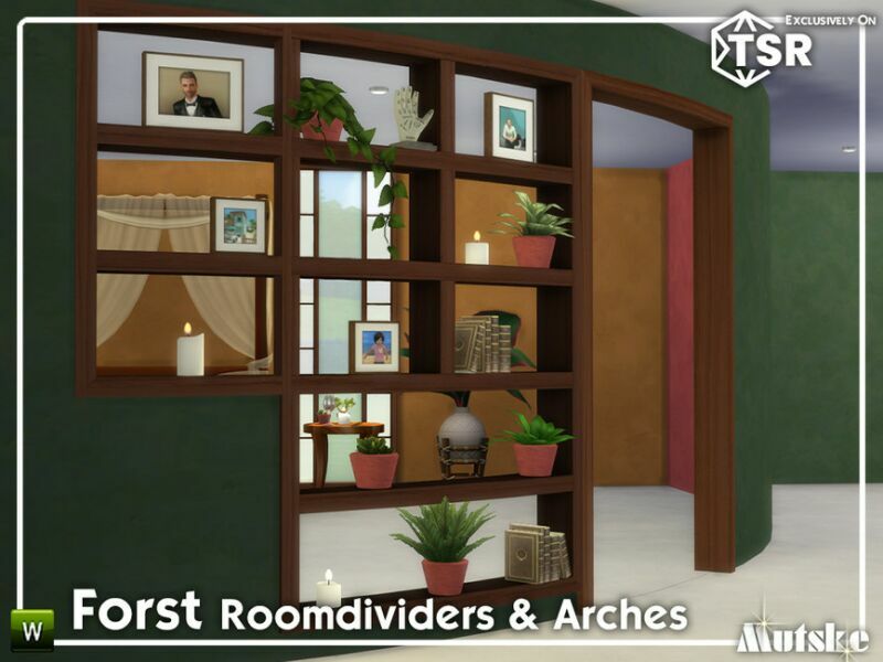 sims 4 cc forst curved bookcases and arches model 7 by mutske 3