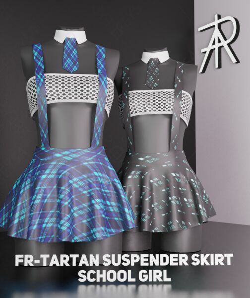 Fr_Tartan Suspender Skirt School Girl By Freys4 Sims 4 CC