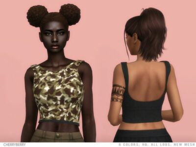 Frankie – Tank TOP By Cherryberrysim Sims 4 CC