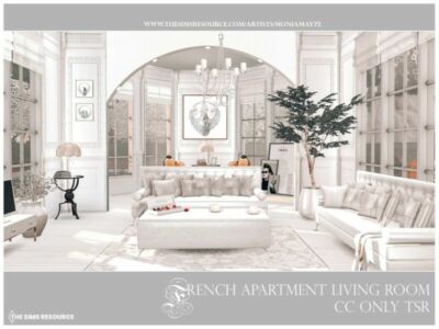 French Apartment Living Room By Moniamay72 Sims 4 CC