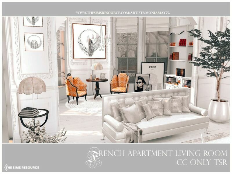 sims 4 cc french apartment living room by moniamay72 5