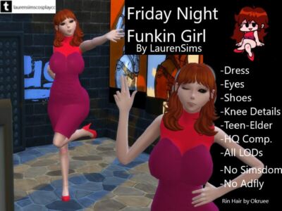 Friday Night Funkin’ Girl Cosplay!!! By Laurensims Sims 4 CC