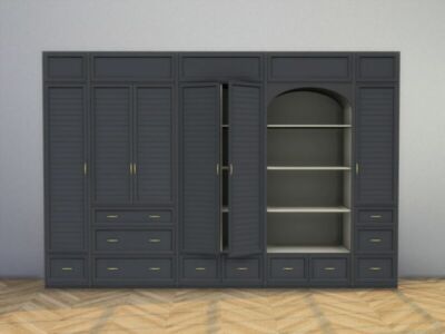 Fultondale Cabinet Storage Units By Onyxium Sims 4 CC