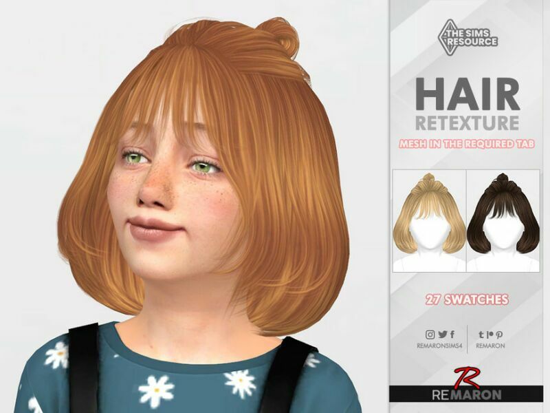 G40 Child Hair Retexture Mesh Needed By Remaron Sims 4 CC