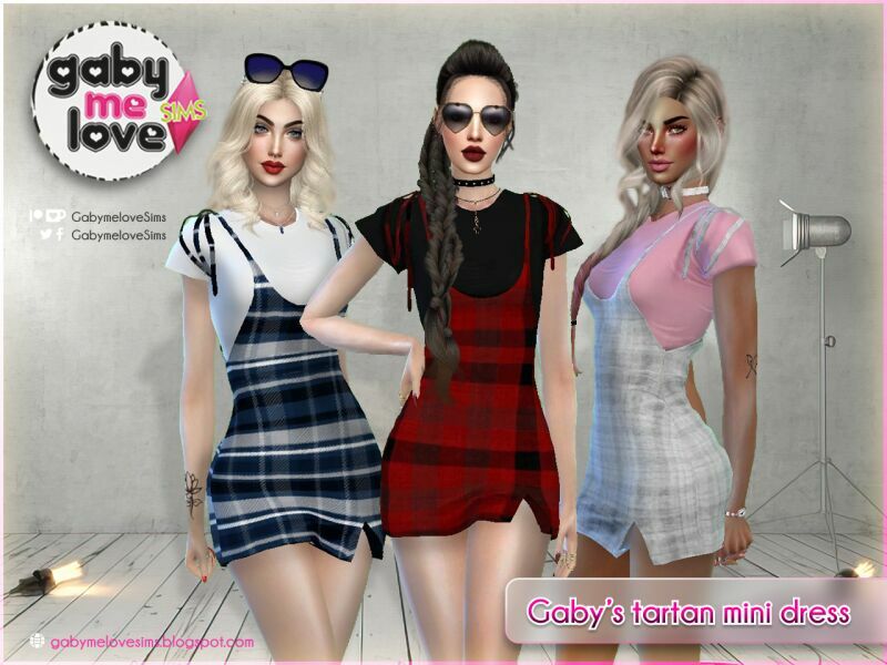 Gaby’S Tartan Mini Dress Sims 4 CC