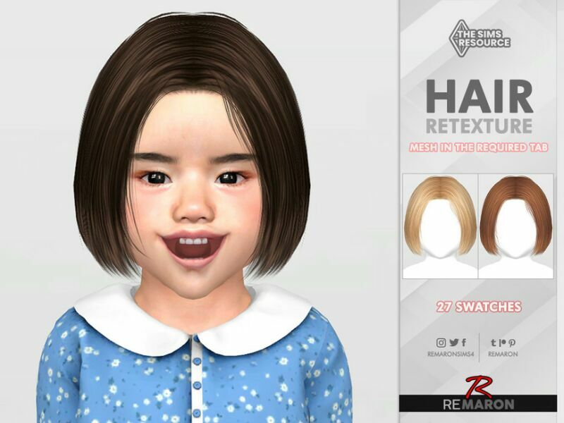 Garden Toddler Hair Retexture Mesh Needed By Remaron Sims 4 CC