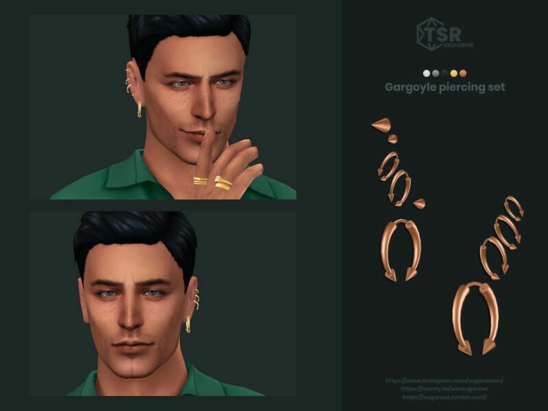 Gargoyle Piercing SET Sims 4 CC