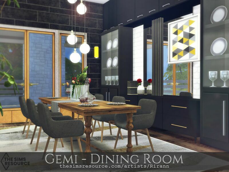 sims 4 cc gemi dining room tsr cc only by rirann 4