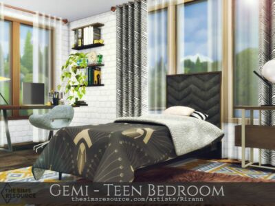 Gemi – Teen Bedroom – TSR CC Only By Rirann Sims 4 CC