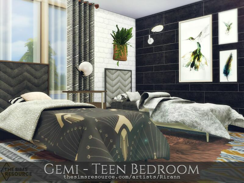 sims 4 cc gemi teen bedroom tsr cc only by rirann 2