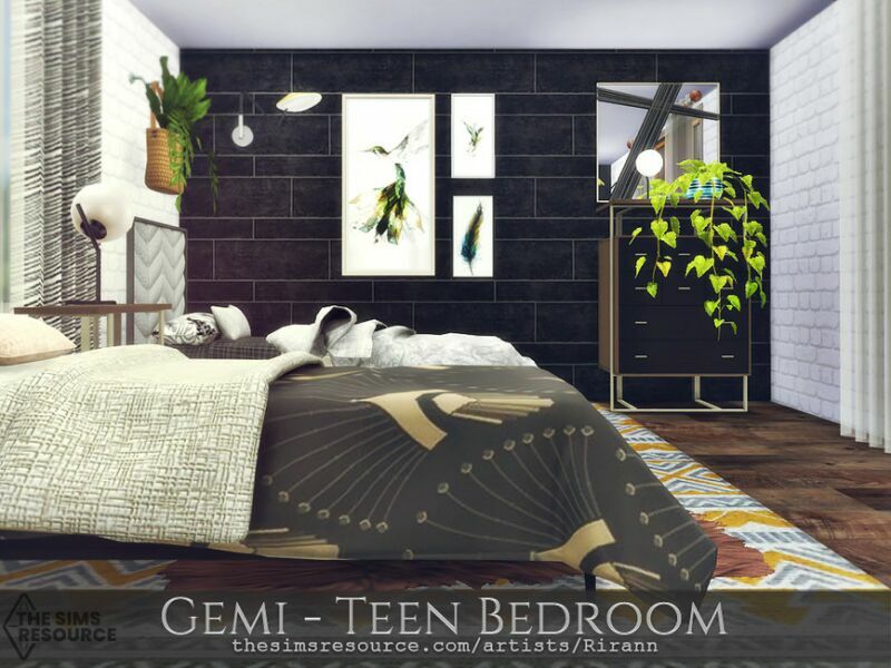 sims 4 cc gemi teen bedroom tsr cc only by rirann 4