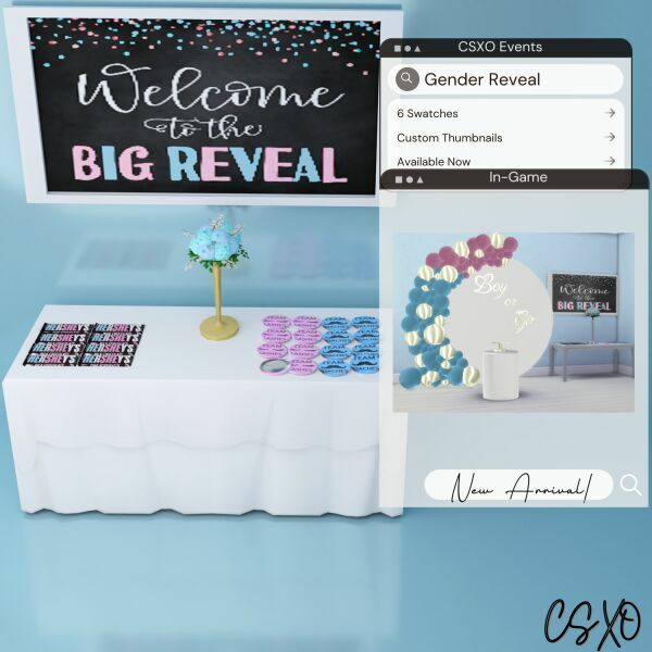 sims 4 cc gender reveal set 👶🏽 3