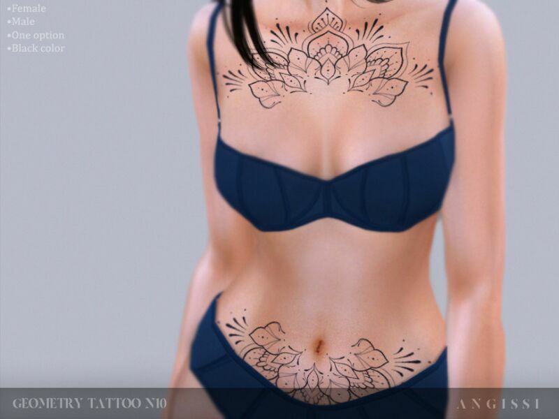 Geometry Tattoo N10 By Angissi Sims 4 CC