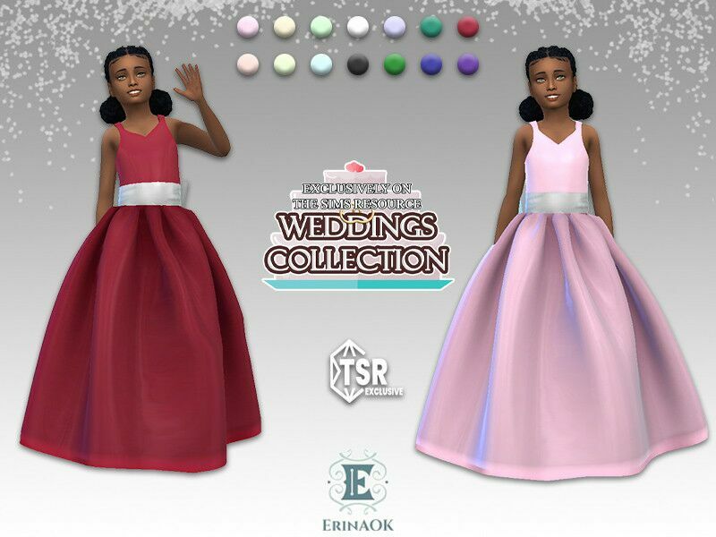 Girls Flower Girl Gown Sims 4 CC