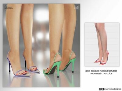 Gold Detailed Heeled Sandal S02 By Mermaladesimtr Sims 4 CC