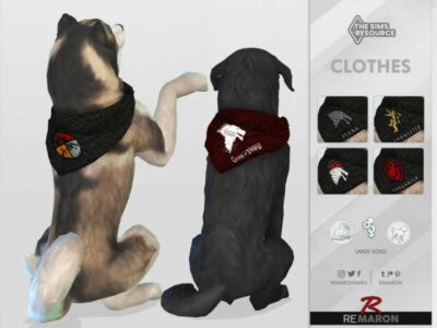 GOT Bandana 01 For Large Dogs By Remaron Sims 4 CC