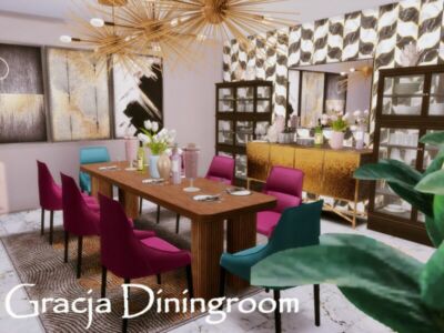 Gracja Diningroom | Only TSR CC By Genkaiharetsu Sims 4 CC